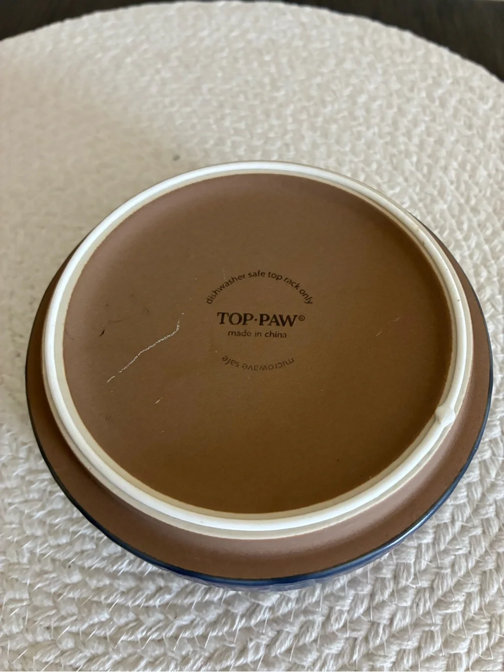 Top Paw Brown and White Ceramic Pet Bowl